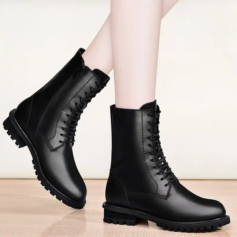 Neb Angel Biker Boots Women S Shoes 2019 Autumn And Winter New Style Tube Martin Boots Leather Boot Women S Winter Boots Aliexpress