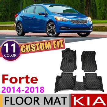 

Custom Car Leather Floor Mats for Forte Cerato K3 YD 2014~2018 5Seats Auto Waterprool Foot Pad Carpet Accessories 2015 2016 2017