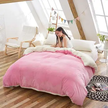

30 Winter Thick Fleece Purple Pink Blue Super Soft Duvet Cover Warm Quilt Cover Home Decor for Sofa Bed Home Textile