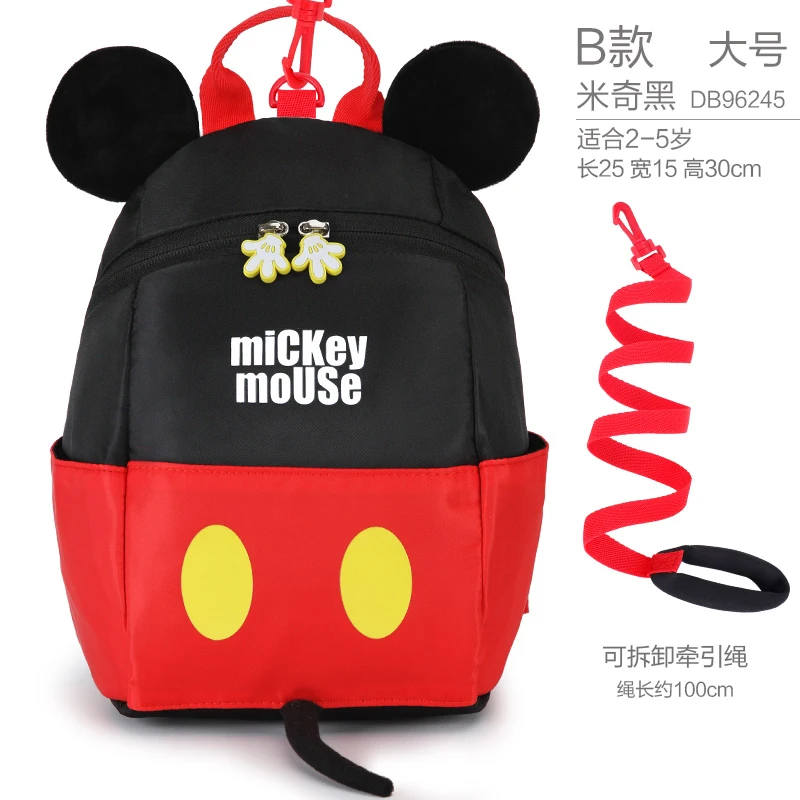 Disney Микки Минни детский рюкзак для детей школьная сумка для мальчиков и девочек уличная сумка анти-потеря ходьбы пояс браслет подарок на день рождения - Цвет: Big with rope