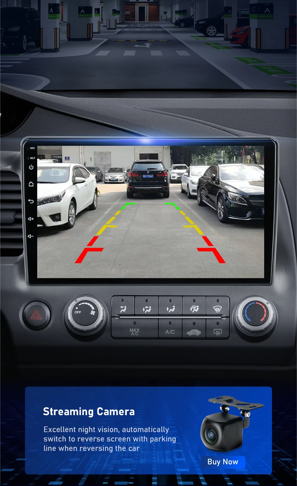 JMCQ 2din Android 11.0 Car Radio Multimedia player For Honda Civic 2005-2012 navigation GPS audio stereo 4G Carplay Head Unit android car stereo