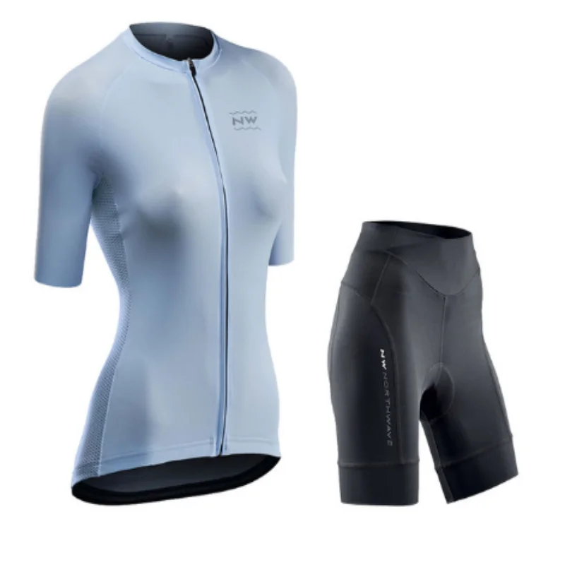 Style-2 NW Женский комплект для велоспорта, одежда для горного велосипеда, женская одежда для велоспорта, Ropa Ciclismo, короткий рукав, для шоссейного велосипеда, майки, шорты, штаны, подкладка - Цвет: Style-2