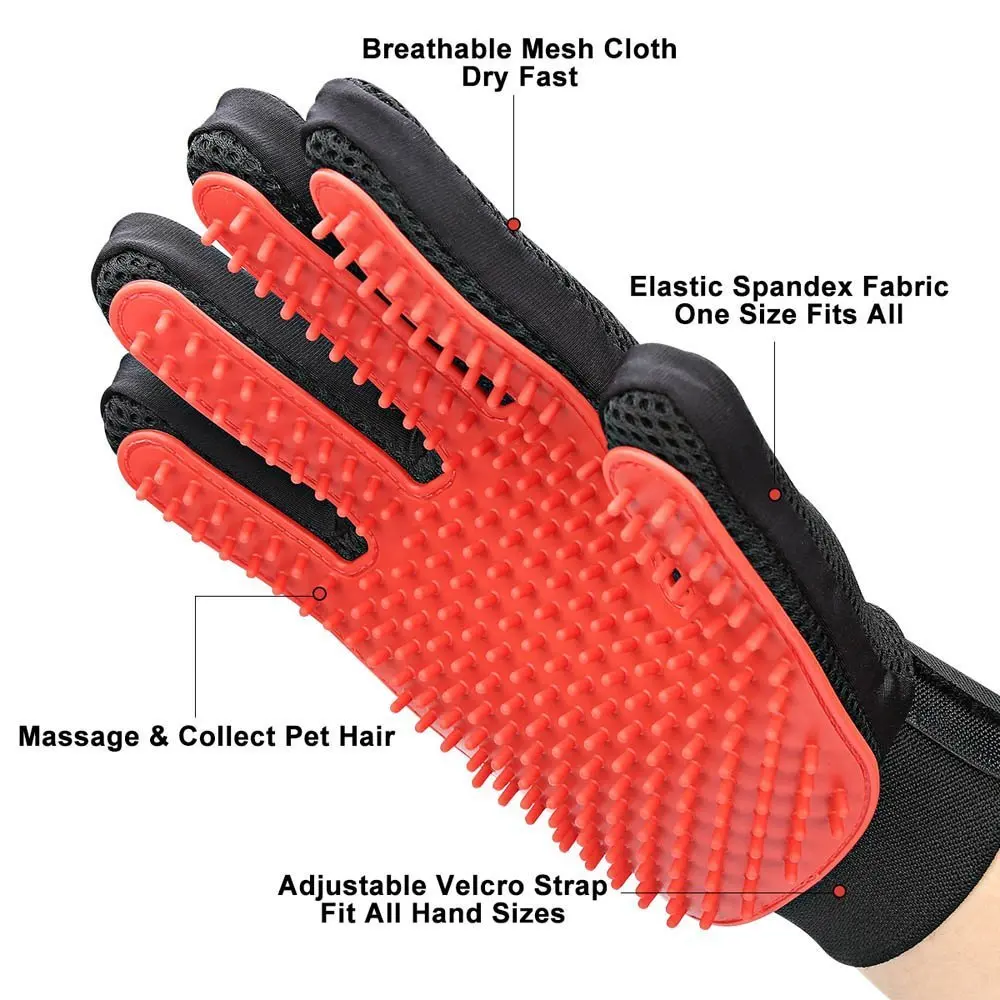 Нежная щетка для вычесывания животных перчатки-эффективное устройство для удаления шерсти домашних животных перчатки-Улучшенный