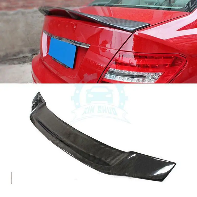 Подходит для Mercedes Benz C Class W204 2008- углеродное волокно задний спойлер багажника 1 шт