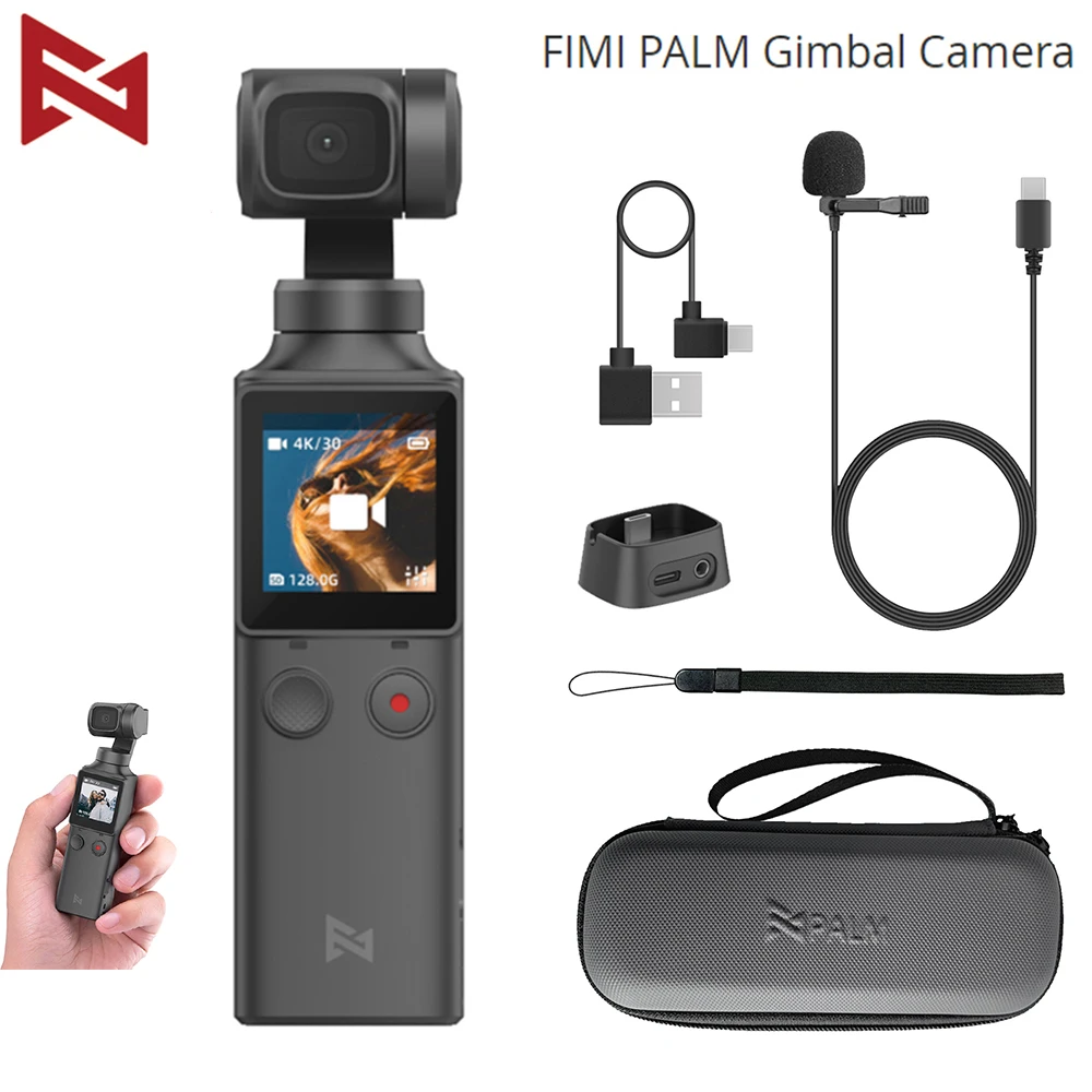 FIMI PALM 3-Axis Handheld Gimbal Stabilizer with 4K Smart Camera 128° Wide Angle 120g Wi-Fi Control Suction Cup Extension Holder