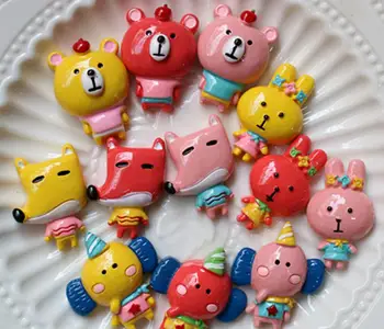 

Cartoon Animal Bear Rabbit Elephant/fox Flatback Resin Cabochon Kawaii DIY Hair Bows Accessories Scrapbooking Phone Decoration