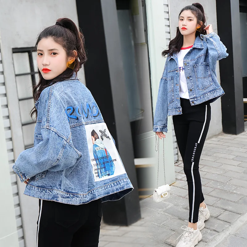 

Jeans Coat Women's Short BF Korean-style 2019 Spring And Autumn New Style Jacket Versatile Loose-Fit Students Tops Fashion