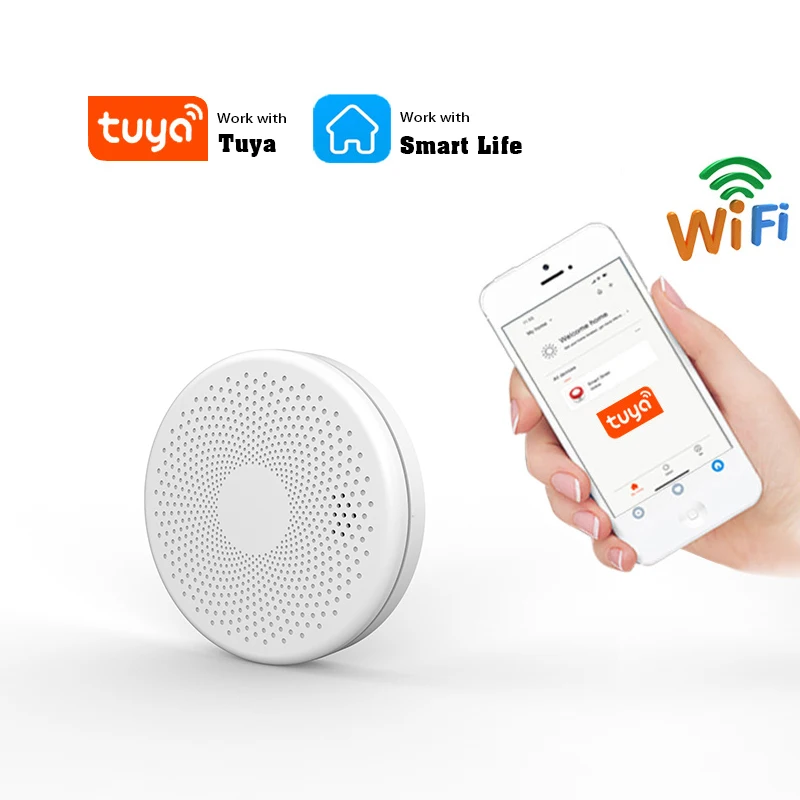 Detector de humo ultradelgado Tuya Smart Life, Sensor WiFI compuesto, alarma Detector de Co y Detector de humo 2 en 1, fácil de instalar