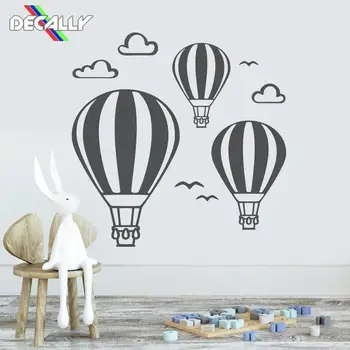 

Wall Stickers Hot Air Balloon Nursery Wall Art Kids Bedroom Decor Removable Vinyl Decal Living Room Decoration Free Shipping