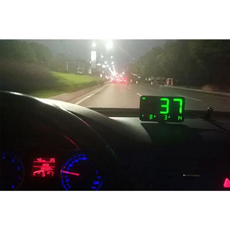 Мотоциклы Универсальный Цифровой Автомобиль HUD Дисплей gps скорость метр с превышения скорости сигнализации пробега запись инструмент