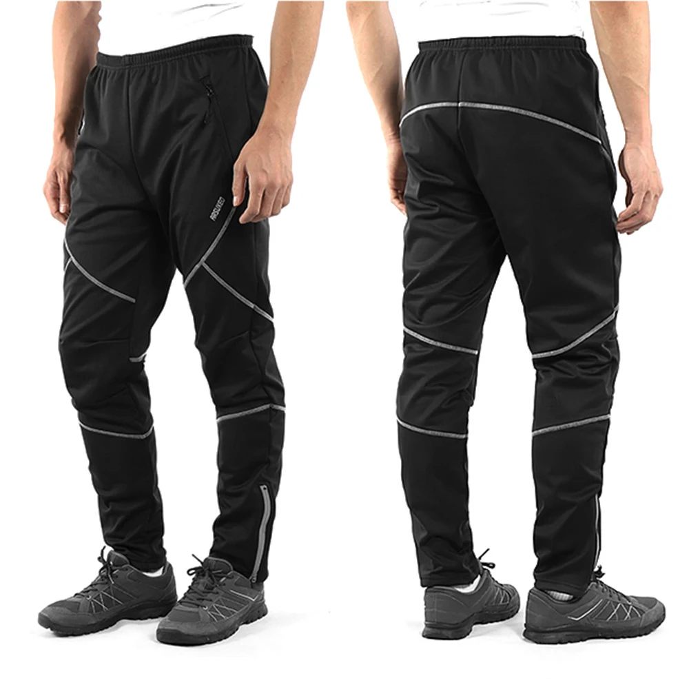 

Arsuxeo Men's Waterproof Cycling Pants Thermal Fleece Windproof Winter Bike Riding Pants Running Sports Pants Trousers Bicicleta