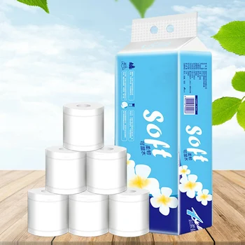 

Newly 10 Rolls Toilet Paper 4 Layer Tissue Soft Skin-Friendly for Home Bathroom Office