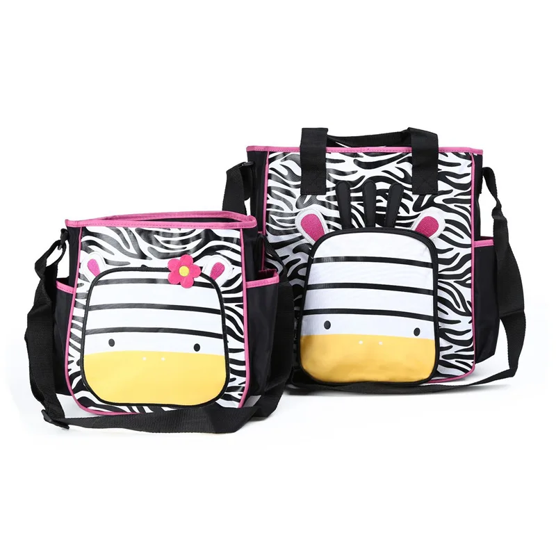 

Cute Cartoon Pattern Multifunctional Diaper bags Three-Piece Set Large-capacity Leopard Print Shoulder Diagonal Mother Bag