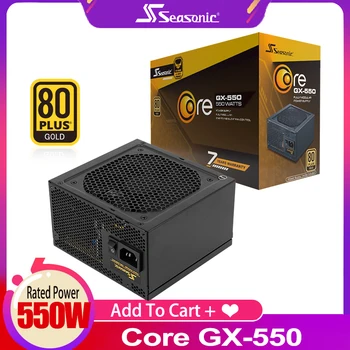 

Seasonic GX550W Power Supply PSU PFC Silent Fan 550W ATX 24pin 12V 80PLUS Gold PC Computer SATA Gaming PC Power Supply