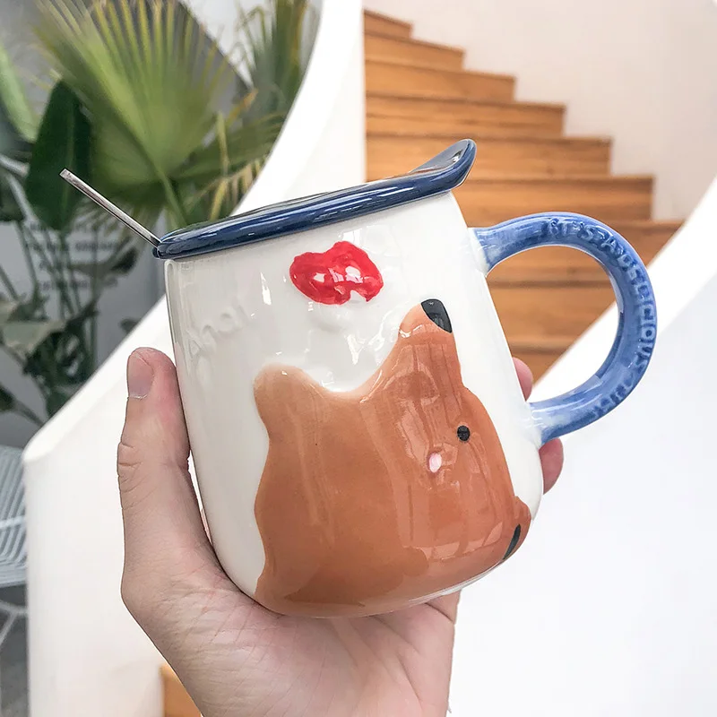 Waliicorners Cartoon embossed animal coffee mug Waliicorners belly juice milk mugs unique Breakfast cup Drinkware Novelty Nice Gifts 13 12976138005_25225466