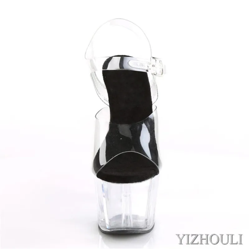 Transparent soles 15 cm high heels, 6 inch stiletto heels, club pole dancing practice performance, dancing shoes