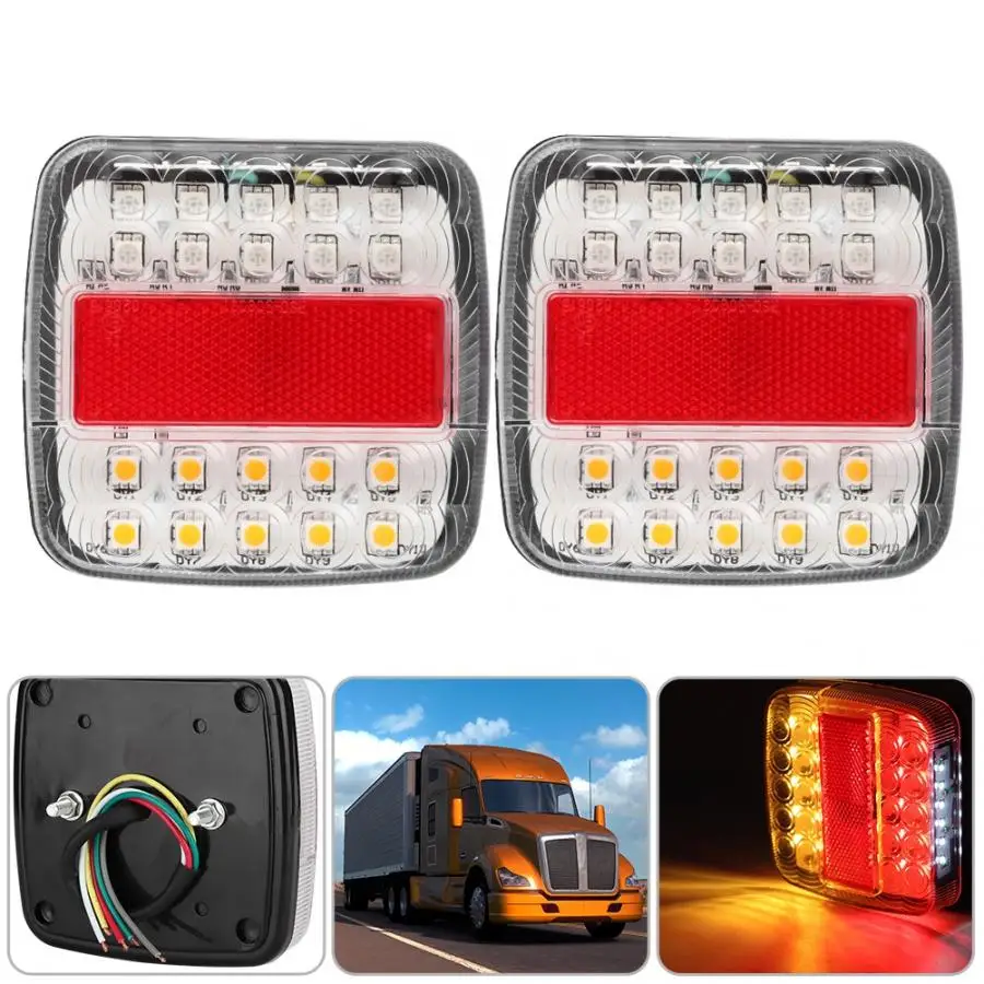 Отражатели 2 шт мощностью 12 V/24 V 20LED двойной Цвета грузовик с прицепом Ван шины 4x4 задний стоп-сигнал светодиодные индикаторы на грузовиках светильник
