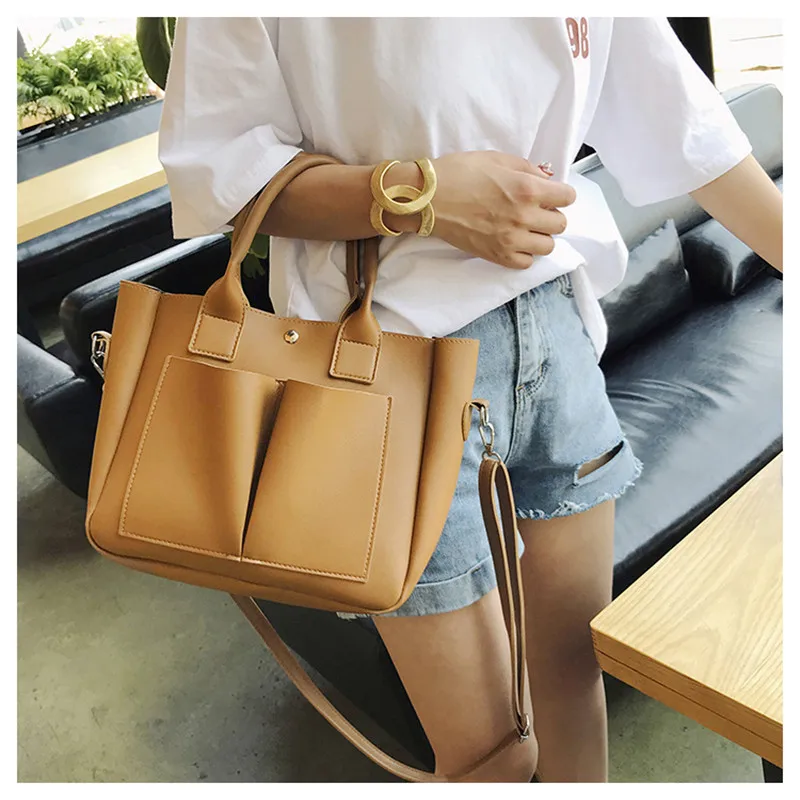 

Women HandBag Pu Leather Bag Simple Handbags Famous Brands Ladies Handbag Women Shoulder Bag Casual Big Tote Vintage