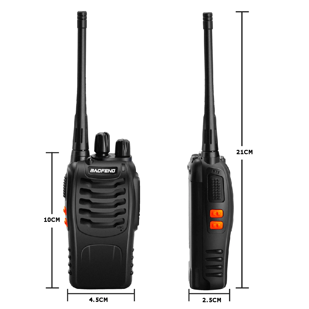 2 шт. Baofeng портативная 5 Вт BF 888S рация Портативная радиостанция 888s UHF 400 470 МГц 16CH