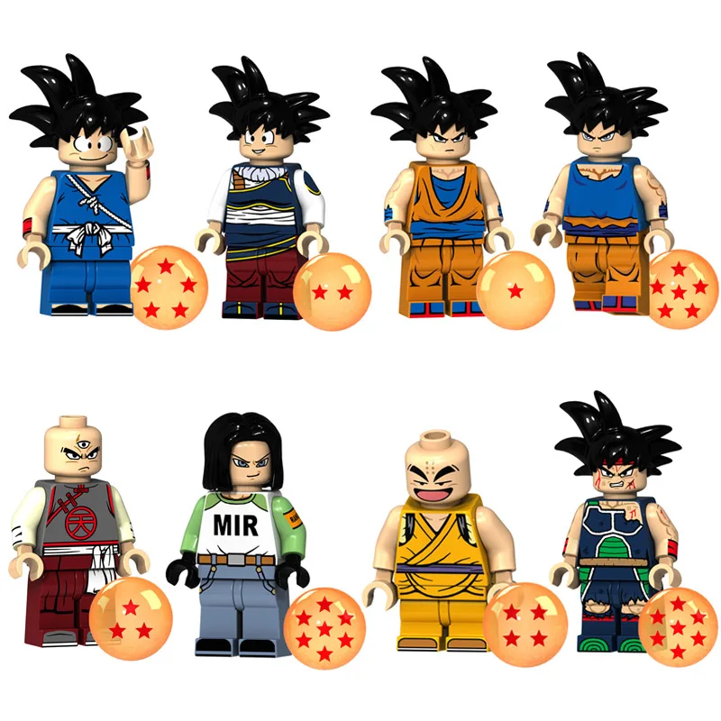Dragon Ball Z Super Saiyan Строительные блоки Кирпич Сон Гоку Вегета Chiaotzu Tien Shinhan мини