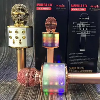 

Bluetooth Karaoke Microphone Wireless Microphone LED lights Professiona Speaker Handheld Microfone Player Singing Recorder Mic