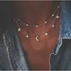 Nouveau Boho géométrie collier pour femmes 2022 Vintage multicouche cristal Sequin étoile serrure pendentifs colliers Chokers bijoux cadeau ► Photo 3/6