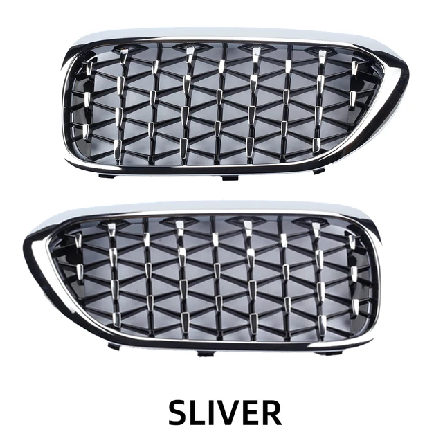 Car Front Bumper Grille For BMW 5 Series G30 520i 530i 530e 540i 518d 2017-2020 Auto Racing Grill Kidney Replacement Grilles Silver