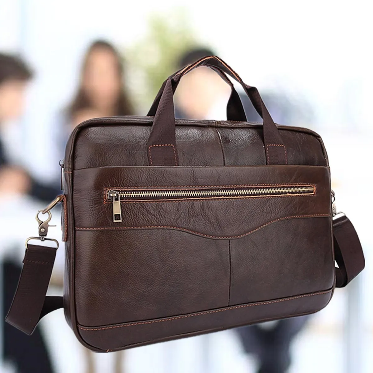 Osmond Модные мужские портфели из натуральной кожи Бизнес Офис 15 ''сумка для ноутбука роскошный бренд мужские сумки через плечо