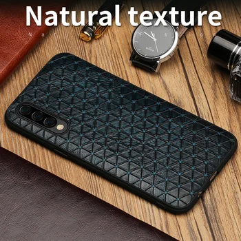 

LANGSIDI Business Genuine leather Case For samsung a50 A30 a70 cover shockproof full Protective Soft back covers silicone edge