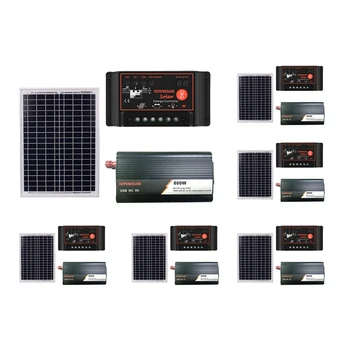 

18V20W Solar Panel +12V Controller + 800W Inverter Dc12V-Ac230V Solar Power Generation Kit, For Outdoor And Home