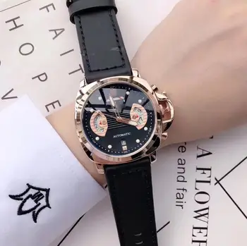 

Fashion Men's Automatic Mechanical Watches Brand Luxury Leather Strap Watch Men Casual Date Display Wristwatches часы мужские