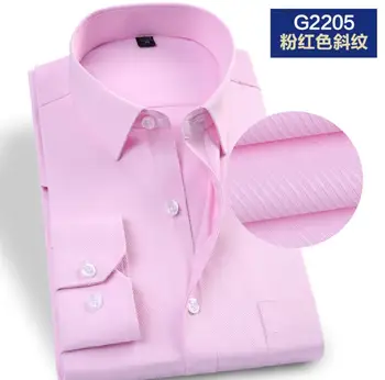 

2020 HOT High quality men's formal wear long-sleeved shirt cotton solid male suitable for business shirt white blue KKJ321-7