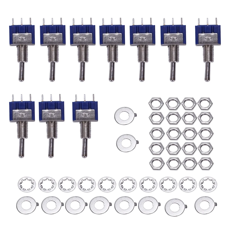 10 Pcs AC 125V 6A Amps ON/ON 2 Position DPDT Toggle Switch | Обустройство дома