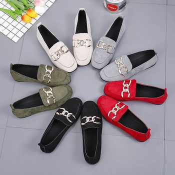 

Fashion new women's flats shoes espadrilles trend metal buckle women's casual shoes shallow mouth breathable canvas shoes
