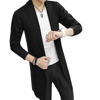 

2020 new casual long-sleeved knitted cardigan men's solid color coat slim fit down jacket