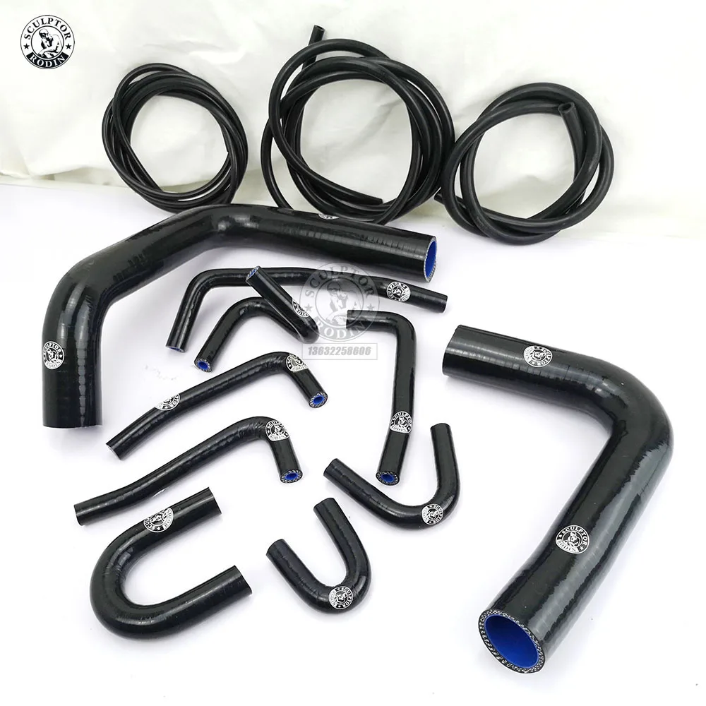Комплект силиконовых шлангов радиатора+ Вакуумный Шланг для Toyota Pickup 3.0L V6 91 1990-1995 13 шт. красный/синий/черный - Цвет: k8-115 k8-116 black