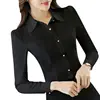 Long Sleeve White Blouse Korean style Elegant Buttons Shirt Office Lady Formal Work Black Blouse Top women 2021 Plus Size 5XL 1