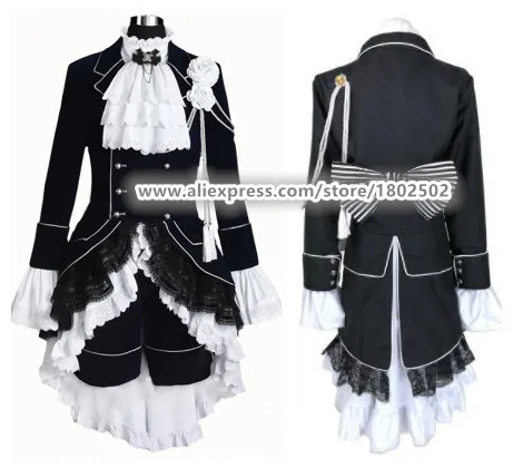 Черный Дворецкий Косплей Ciel Phantomhive черный костюм для косплея
