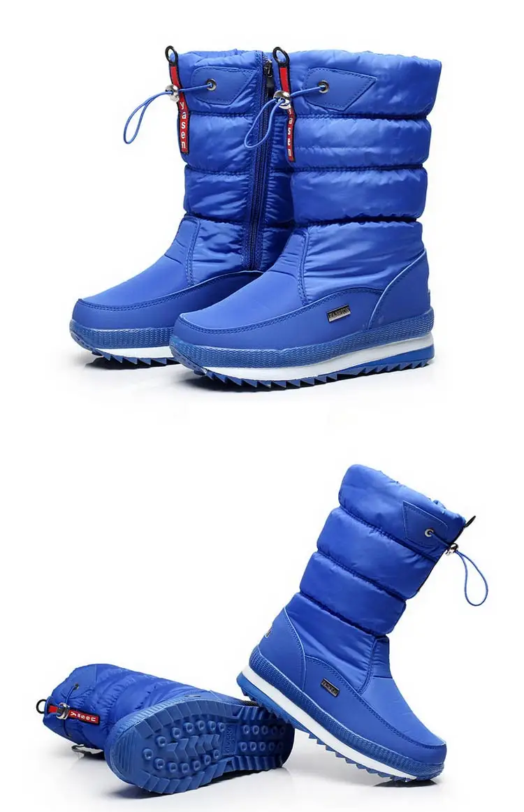 Женские зимние ботинки; обувь на платформе; женские зимние ботинки из толстого плюша; водонепроницаемые Нескользящие ботинки на молнии; женская зимняя обувь; botas mujer