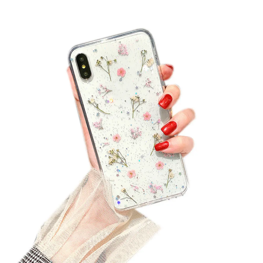 Iphone xs最大ケース小花電話ケース小新鮮なtpu耐衝撃ソフト6/7/8/x/xr/11/11pro/11promax