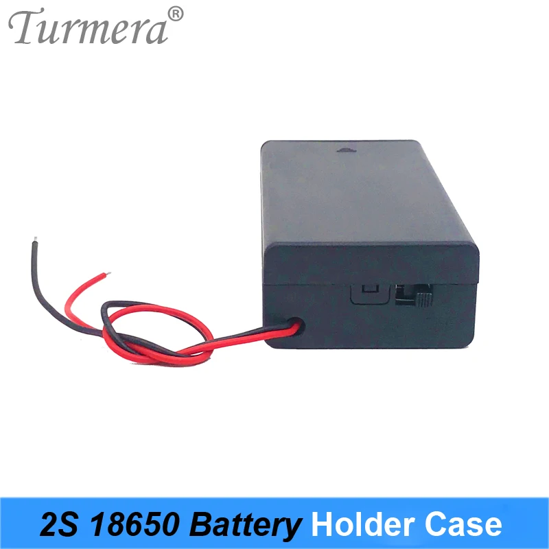 2X 2S 18650 Battery Holder Black Plastic 2-slot 18650 Battery Storage Box Case DIY Batteries Clip Holder Container Wire Lead Pin With ONOFF Switch 04