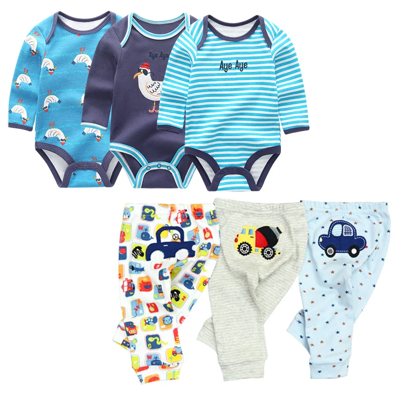 6PCS/LOT Long Sleeve Jumpsuit Outwear baby boy clothes Toddler girls Clothing sets