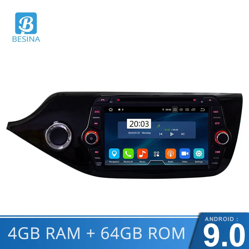 Besina Android 9,0 автомобильный dvd-плеер для KIA Ceed 2012 2013- 2 Din Автомобильный Радио gps Навигация стерео wifi 4G+ 64G Аудио ips