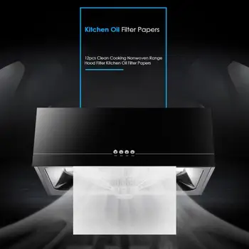 

12pcs/set Nonwoven Range Hood Filter Pollution Filter Kitchen Oil Filter Papers Good Adsorbability And Strong Stretchability