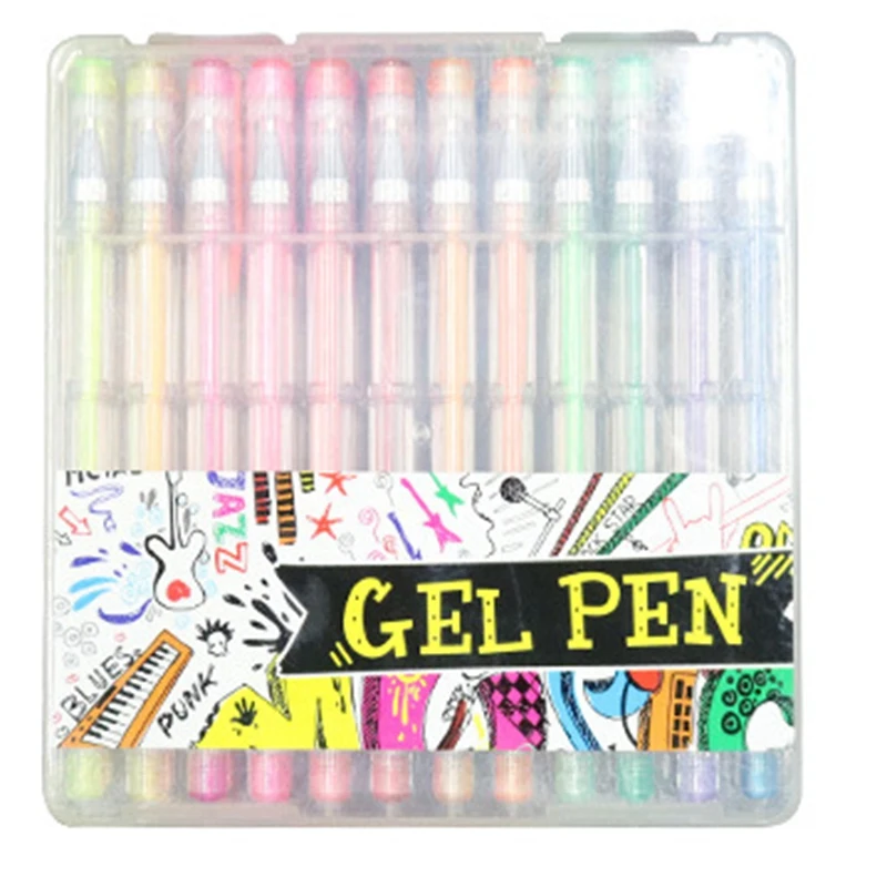 

60 Colors Gel Pens Set Refills Gel Ink Pen Metallic Pastel Neon Glitter Sketch Drawing Color Pen School Stationery Color Gel Pen