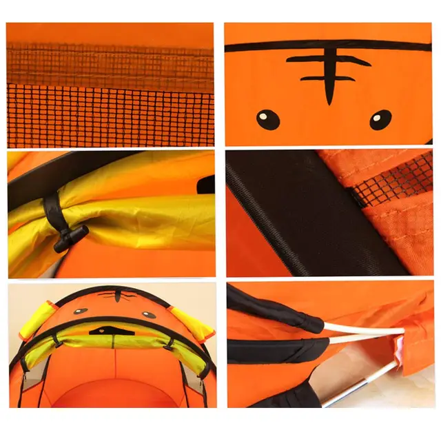 Portable Tiger kids' Tent Cartoon Animal Children Play House Outdoors Pop Up Toy Tent Indoor Net Baby Ball Pit Pool Dropship 6