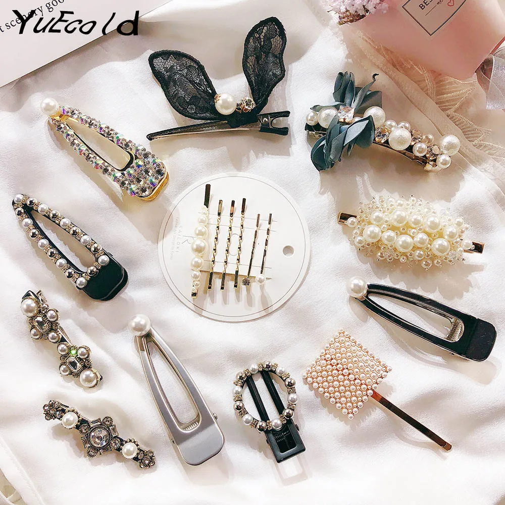 

23-40 new Korea ins net red word BB pearl hairpin Hair clip girl Headwear jewelry anniversary birthday holiday gift