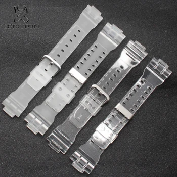 

for Ca-sio Transparent suit silicone wristband bracelet waterproof series Natural Silicone High Quality Royal Watchband Strap