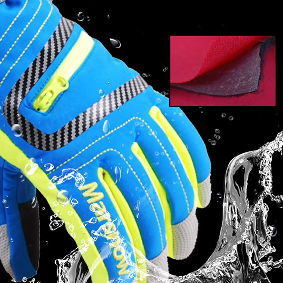 Windproof Waterproof Ski Gloves Warm Snowboard Gloves Non-slip Motorcycle Riding Winter Gloves Unisex Snow Gloves for Men Women