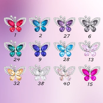 

5pcs/lot Butterfly Jewelry Diy Accessories Flatback Snap Button for Clothing Decorative Metal Rhinestone Button for Wedding